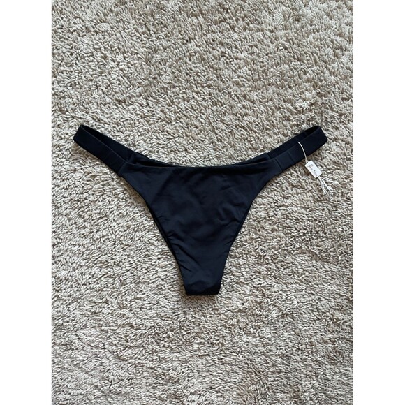 Frankies Bikinis Stormy Cheeky Bikini Bottom in Black Size LARGE - Picture 1 of 6